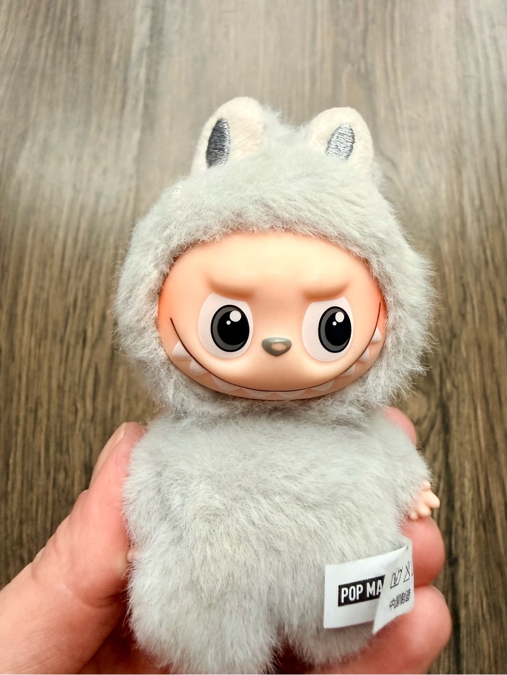 Pop Mart Gray Fuzzy Monster Plush Toy - Cute Collectible